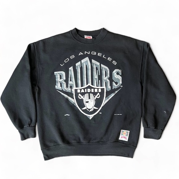 Nutmeg Other - Vtg Los Angeles Oakland Raiders Black Crewneck Nutmeg 90 NFL Pullover Sweatshirt